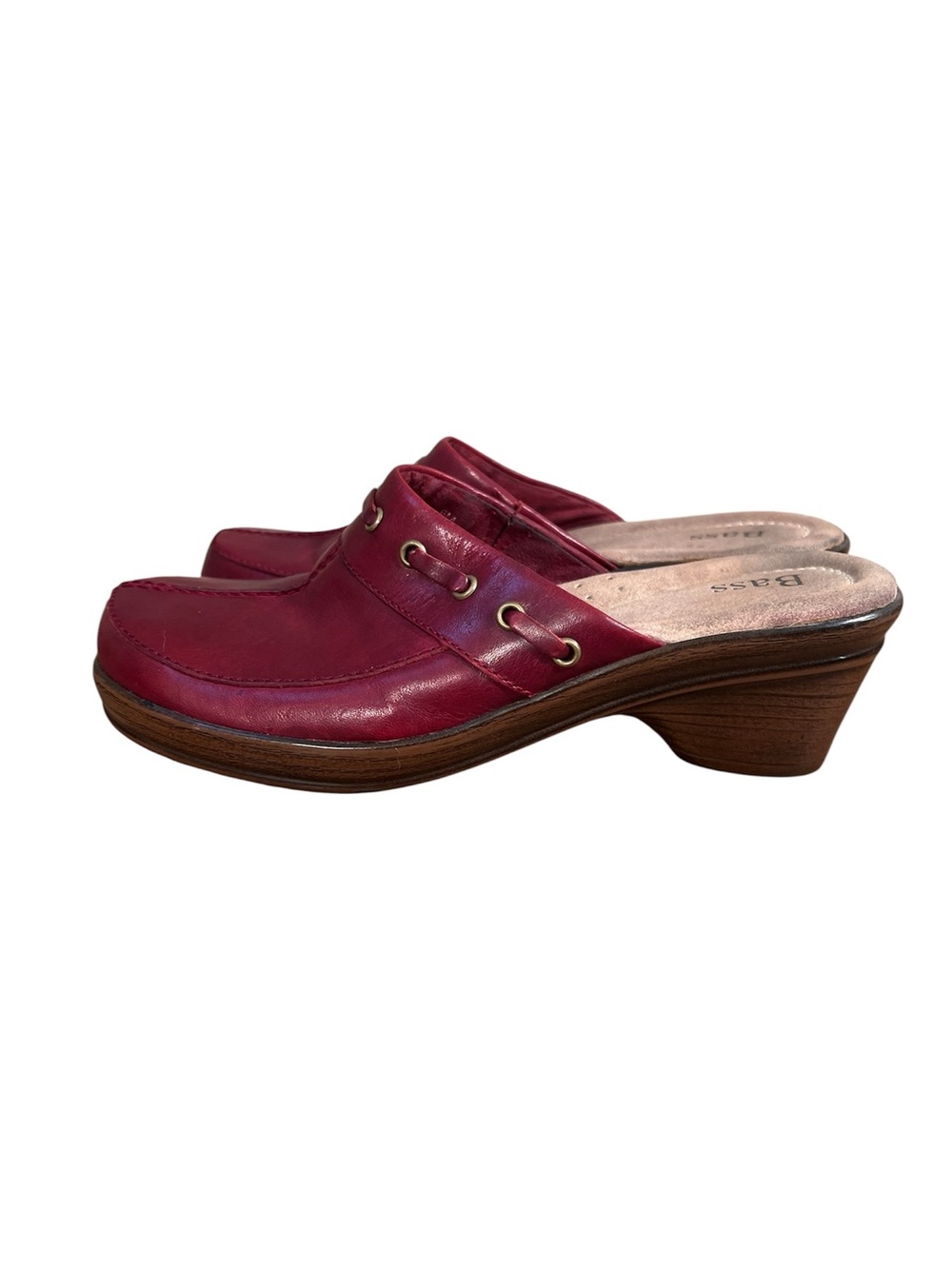 G.H.‎ Bass & Co. Burgundy Leather Slip-On Mules